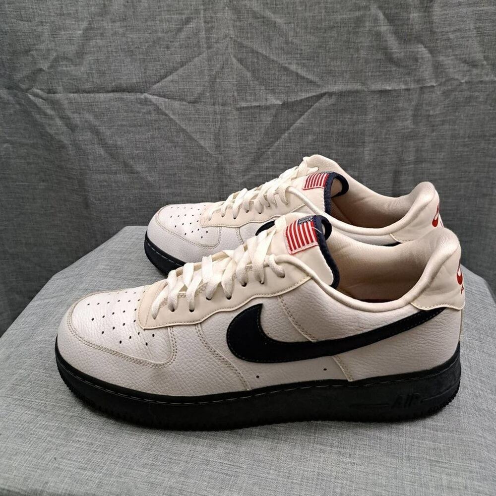 %MEN Nike Air Force 1 Low '07 LV8 'USA' Flag, White Size: 12 CK6718-100 / A 33